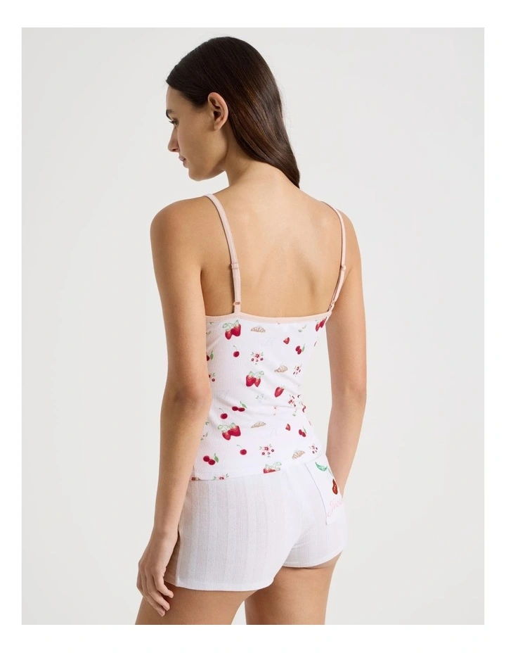 Soft Days Contrast Rib Cami in Brunch Club Ditsy image 6