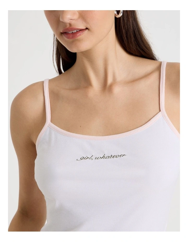 Soft Days Contrast Rib Cami in Girl, Whatever image 4