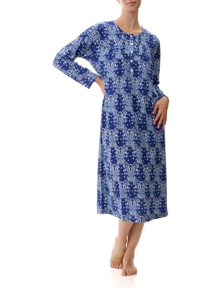 Cotton Nightie in Blue image 1