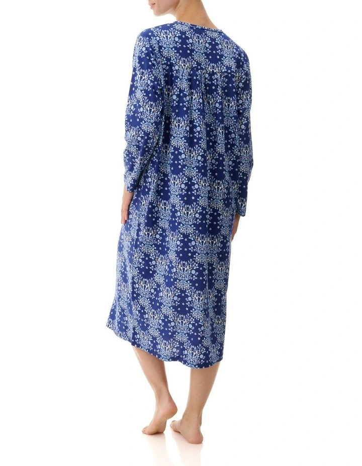 Cotton Nightie in Blue image 2