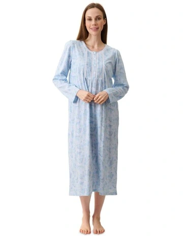 Emma Mid Length Nightie in Blue
