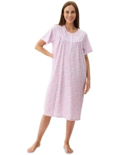 Connie Short Sleeve Shorts Nightie in Pink
