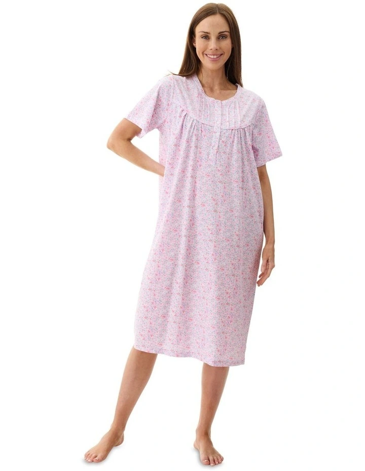 Connie Short Sleeve Shorts Nightie in Pink image 2