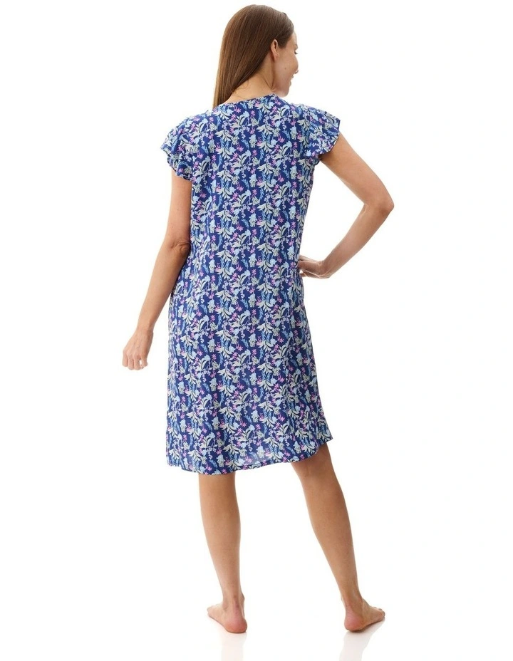 Maria Flutter Sleeve Short Nightie in Blue image 2