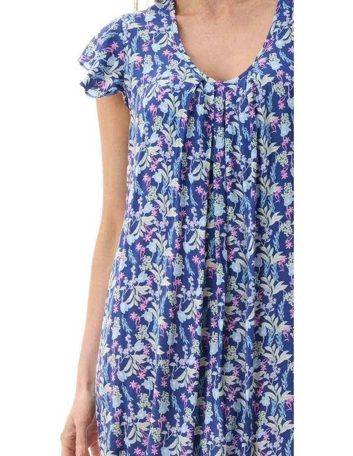 Maria Flutter Sleeve Short Nightie in Blue image 3