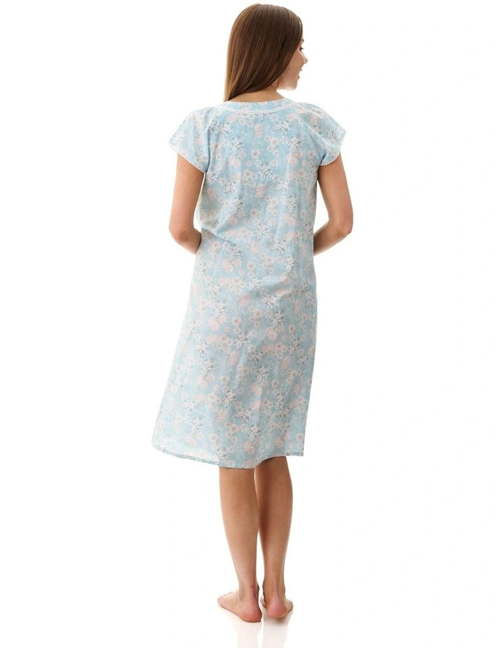 Cora Cap Sleeve Short Nightie in Green image 2