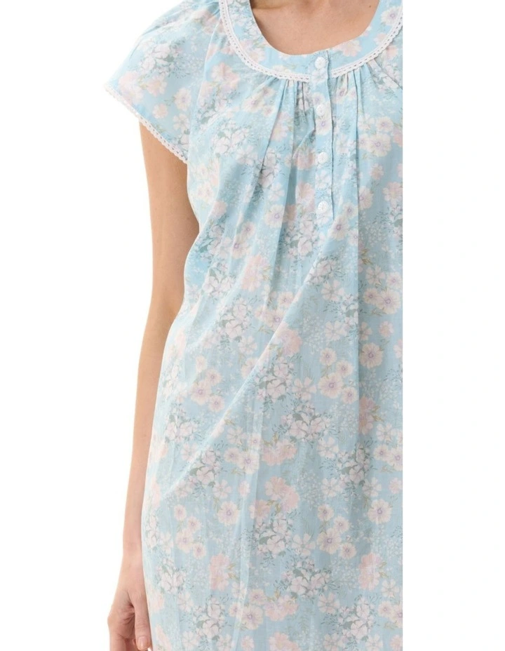 Cora Cap Sleeve Short Nightie in Green image 3