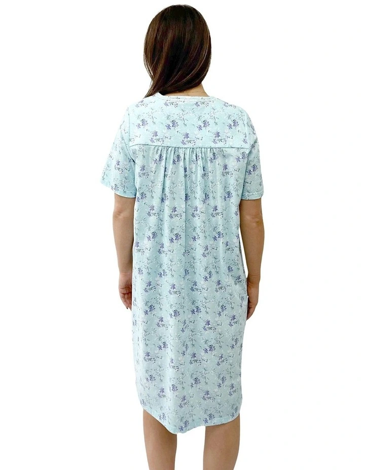 Roxy Short Sleeve Short Nightie in Green image 2