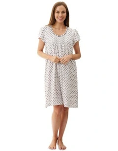 Dani Cap Sleeve Short Nightie in White