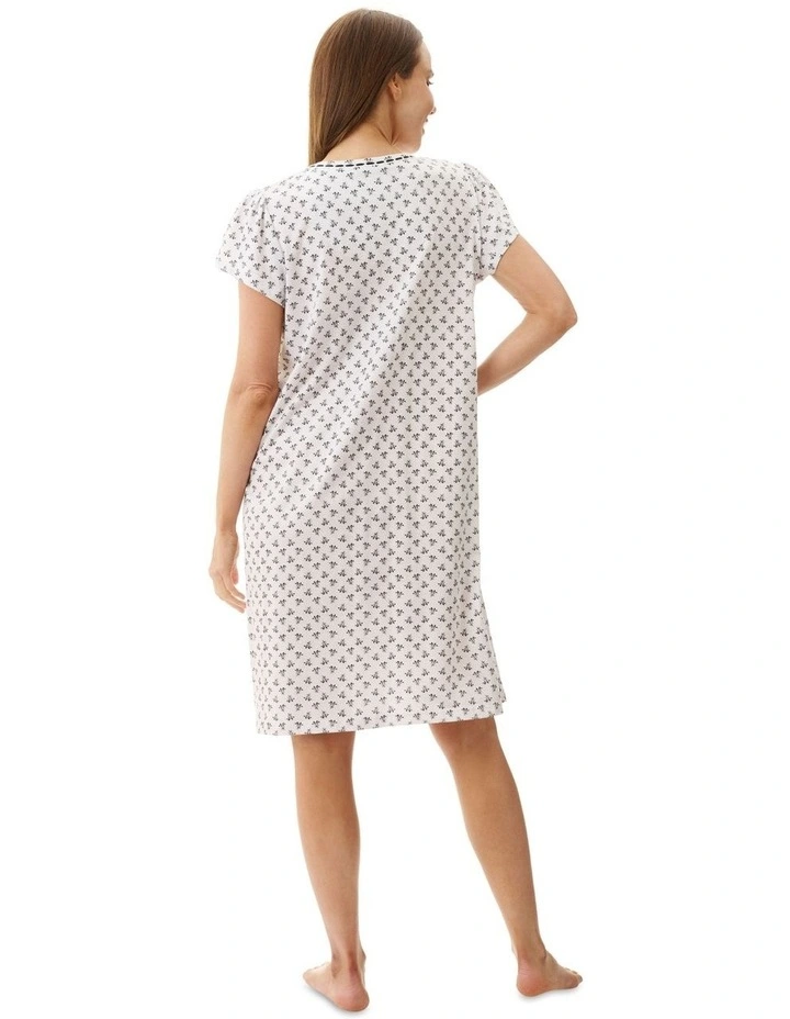 Dani Cap Sleeve Short Nightie in White image 2