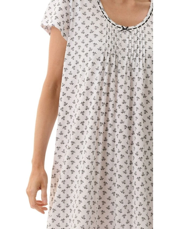 Dani Cap Sleeve Short Nightie in White image 3