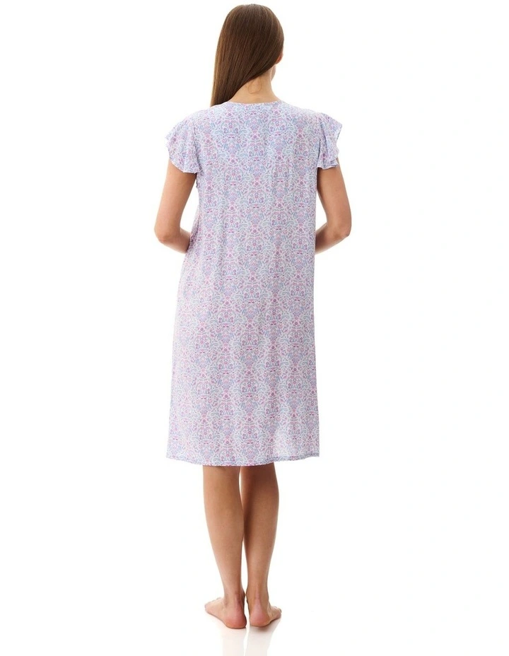 Flutter Sleeve Short Nightie in Pearl image 2