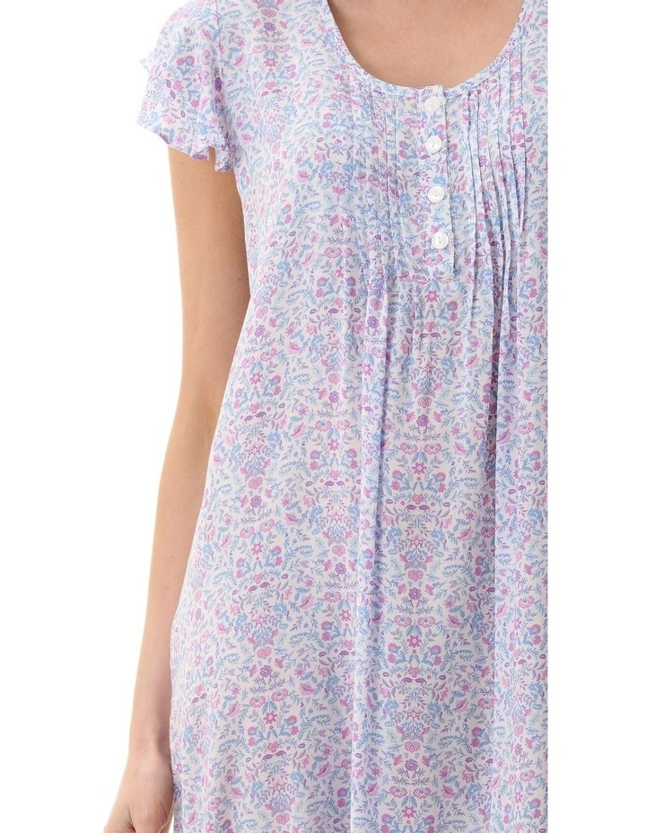 Flutter Sleeve Short Nightie in Pearl image 3