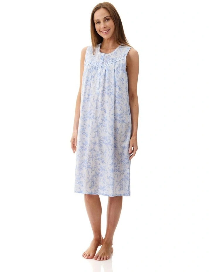 Eliza Sleeveless Short Nightie in Blue image 1