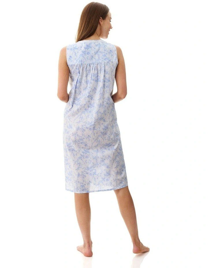 Eliza Sleeveless Short Nightie in Blue image 2