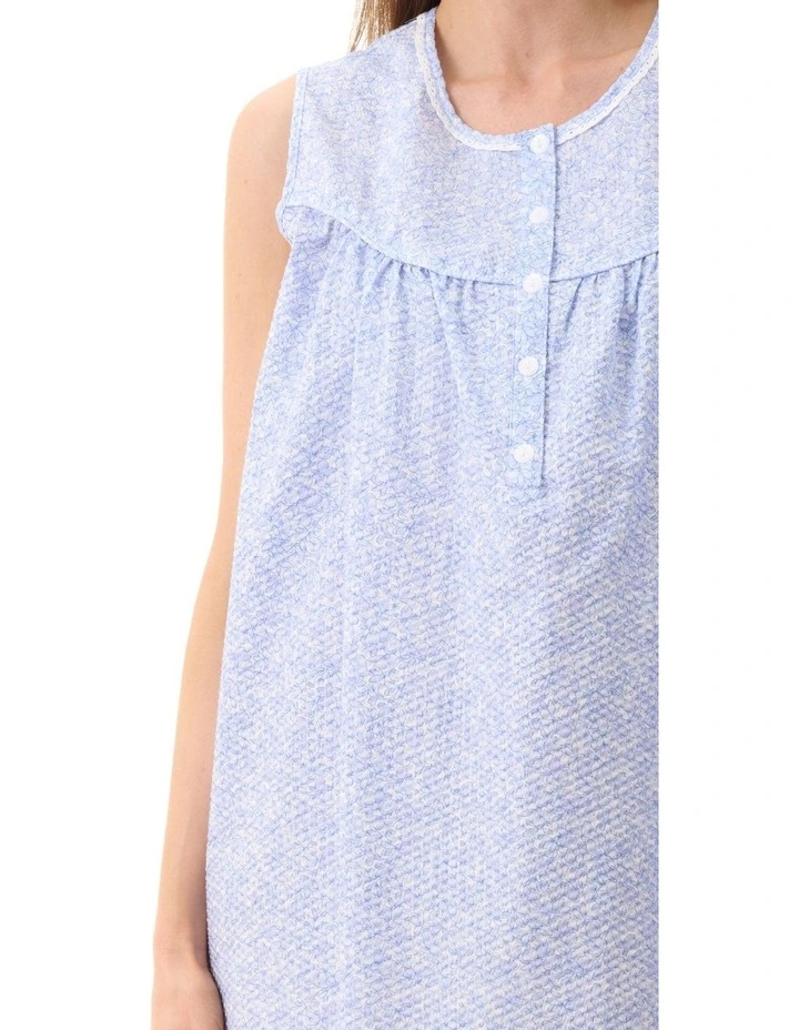 Hilda Sleeveless Short Nightie in Blue image 3
