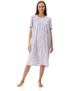 Molly Short Sleeve Short Nightie in Multi
