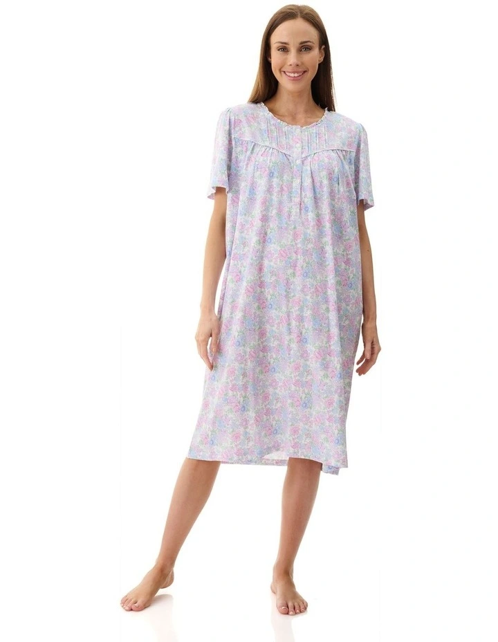 Molly Short Sleeve Short Nightie in Multi image 1