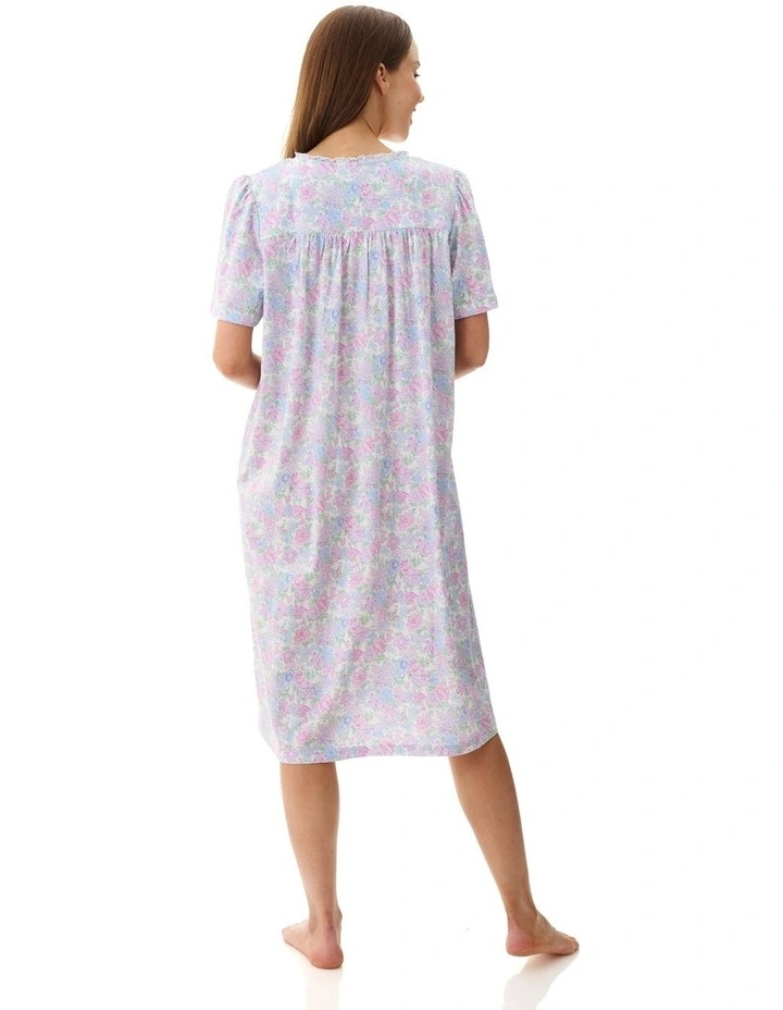 Molly Short Sleeve Short Nightie in Multi image 2