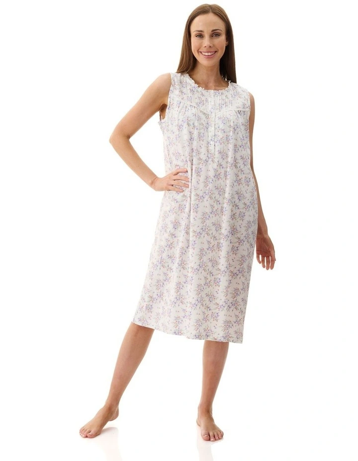 Sleeveless Short Nightie in Cream image 1