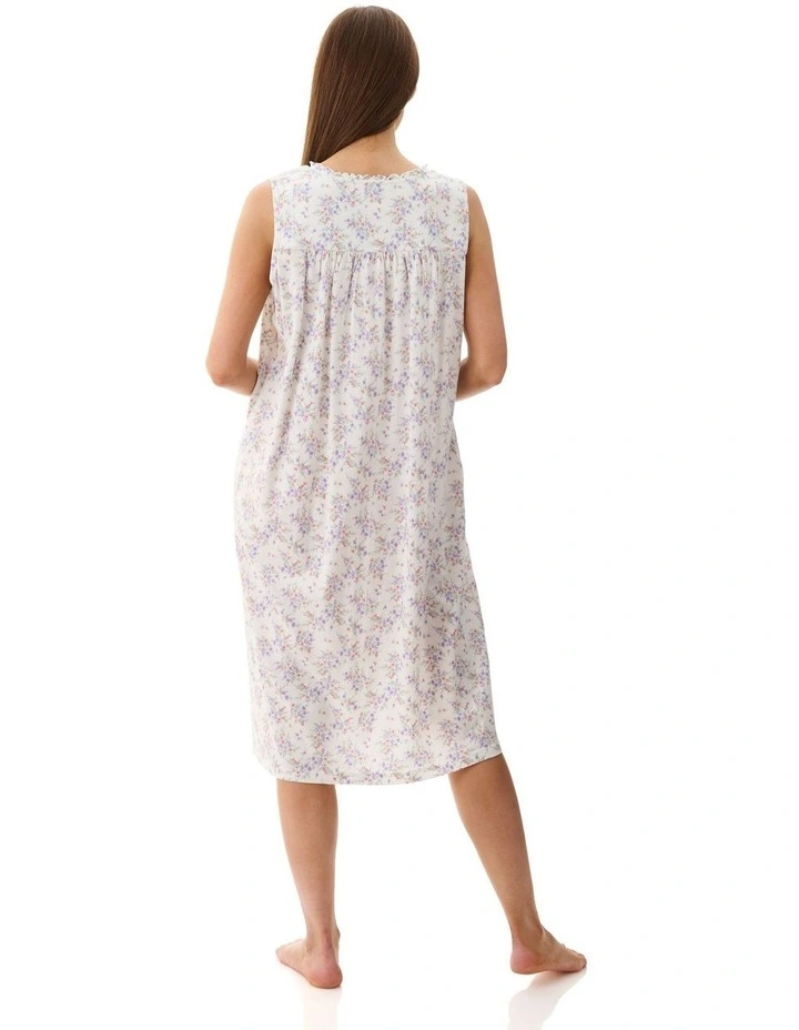 Sleeveless Short Nightie in Cream image 2