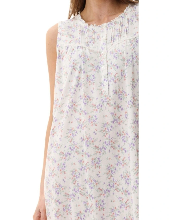 Sleeveless Short Nightie in Cream image 3