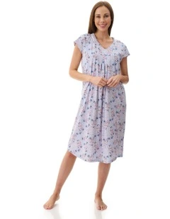 Cap Sleeve Short Length Nightie in Xavia Blue