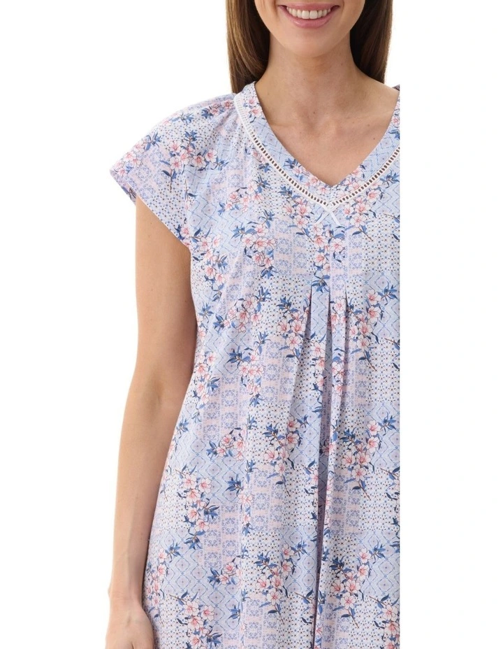 Cap Sleeve Short Length Nightie in Xavia Blue image 3