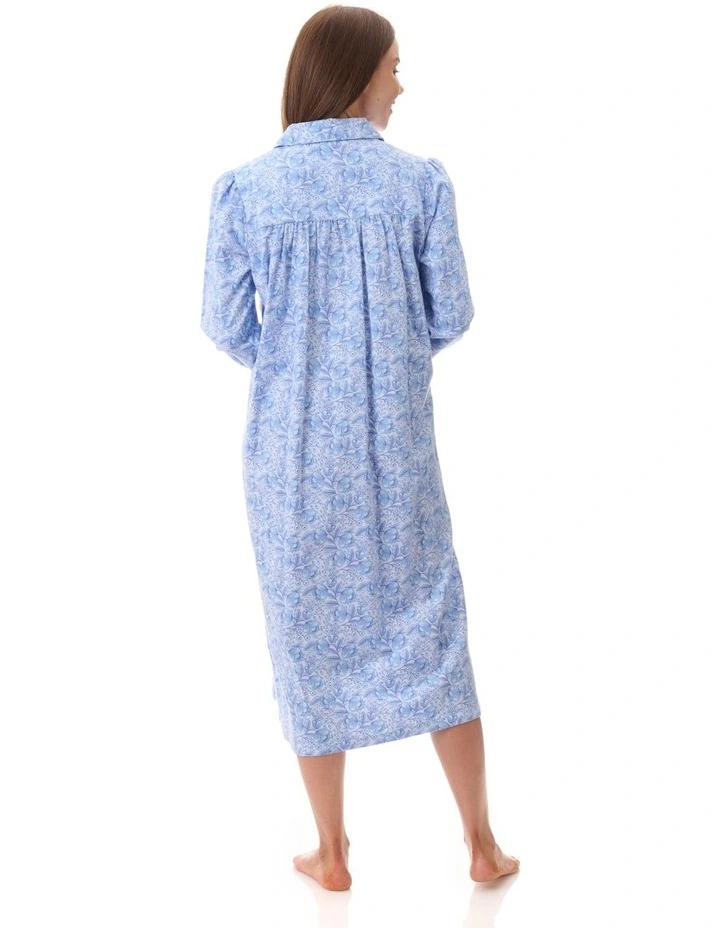 Kora Mid Collared Nightie in Blue image 2