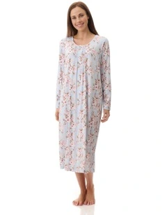 Demi Mid Length Nightie in Blue