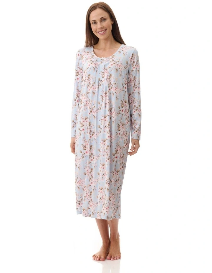 Demi Mid Length Nightie in Blue image 1