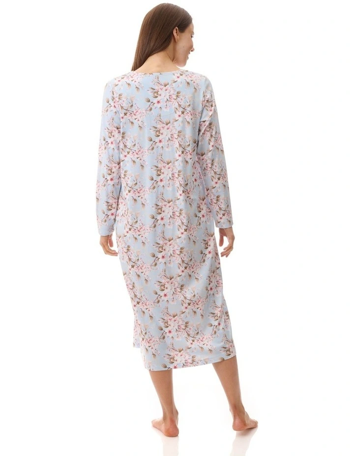 Demi Mid Length Nightie in Blue image 2