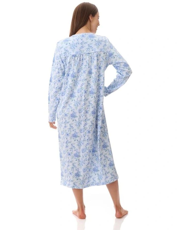 Mira Mid Length Nightie in Blue image 2