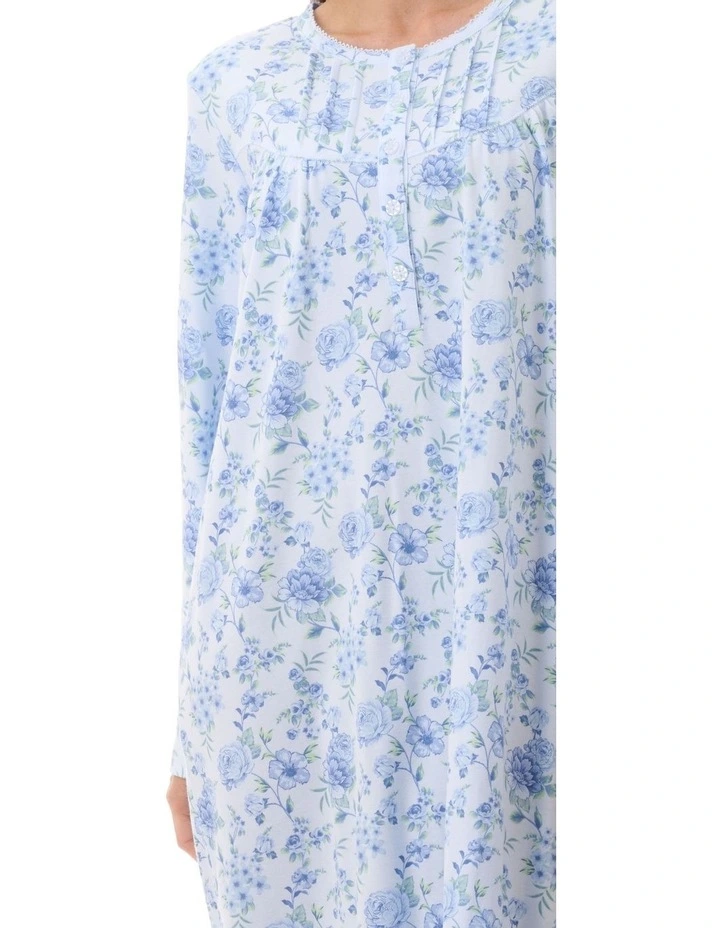 Mira Mid Length Nightie in Blue image 3