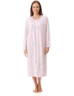 Asha Mid Length Nightie in Pink