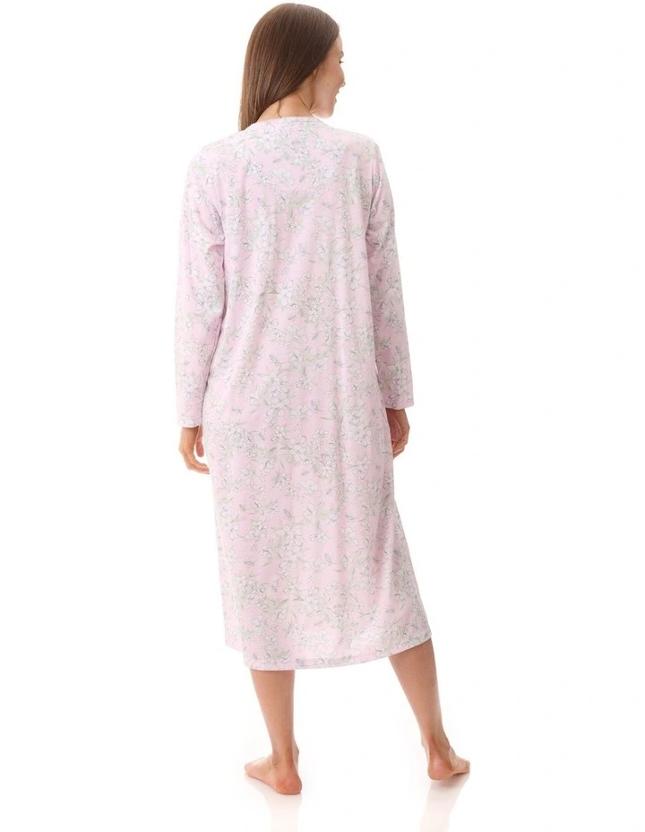 Asha Mid Length Nightie in Pink image 2