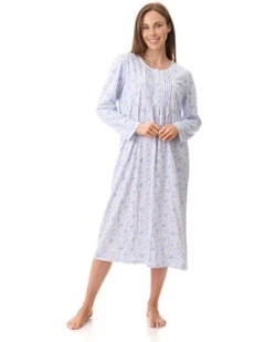 Poppy Mid Length Nightie in Blue