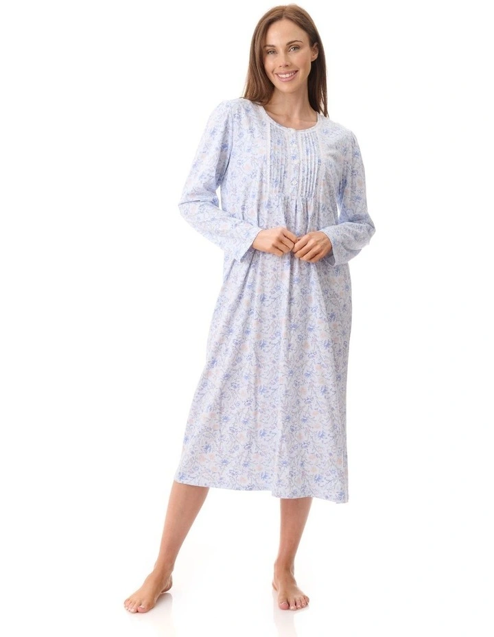 Poppy Mid Length Nightie in Blue image 1