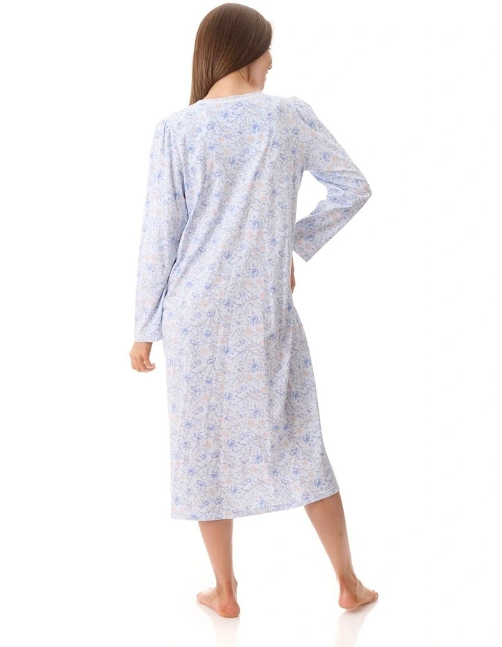 Poppy Mid Length Nightie in Blue image 2