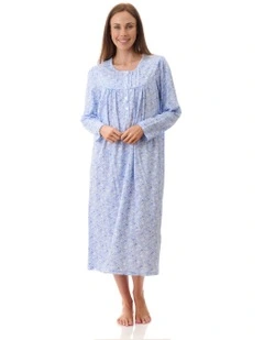 Mid Length Nightie in Blue