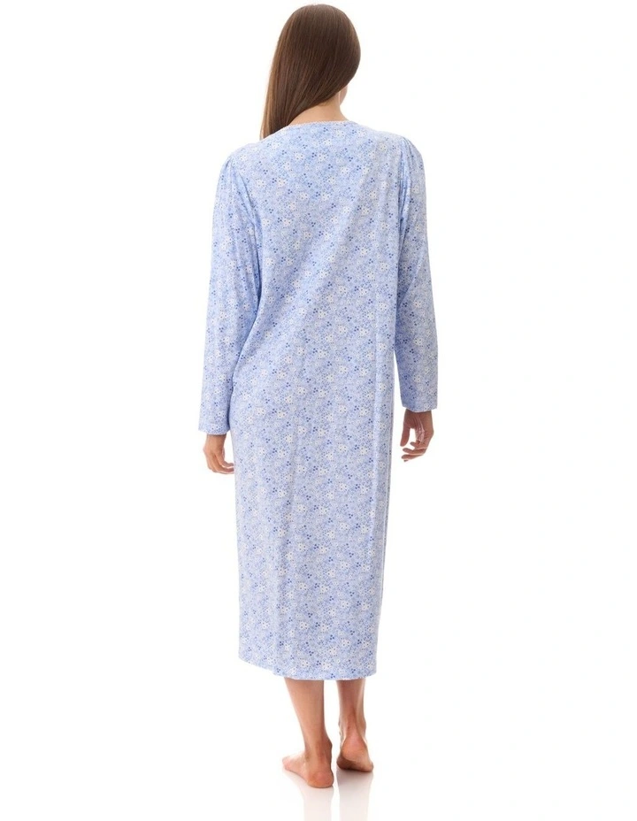 Mid Length Nightie in Blue image 2