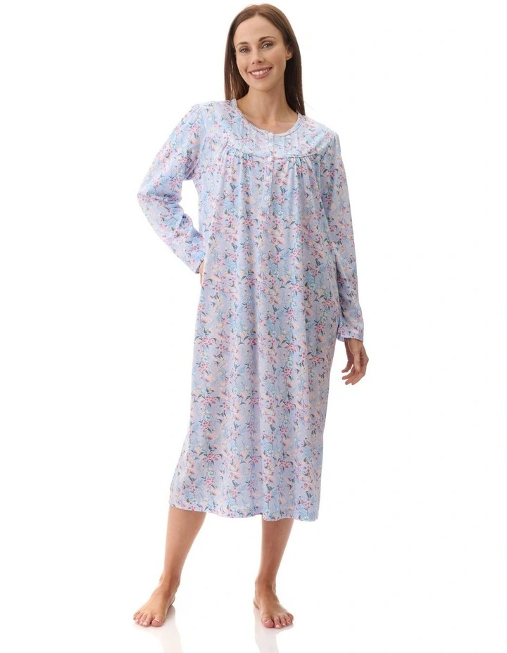 Mid Length Nightie in Multi image 1