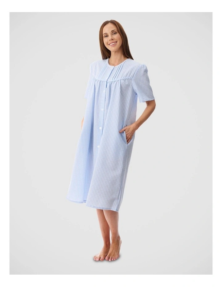 Brunchcoat in Blue Check Print image 1