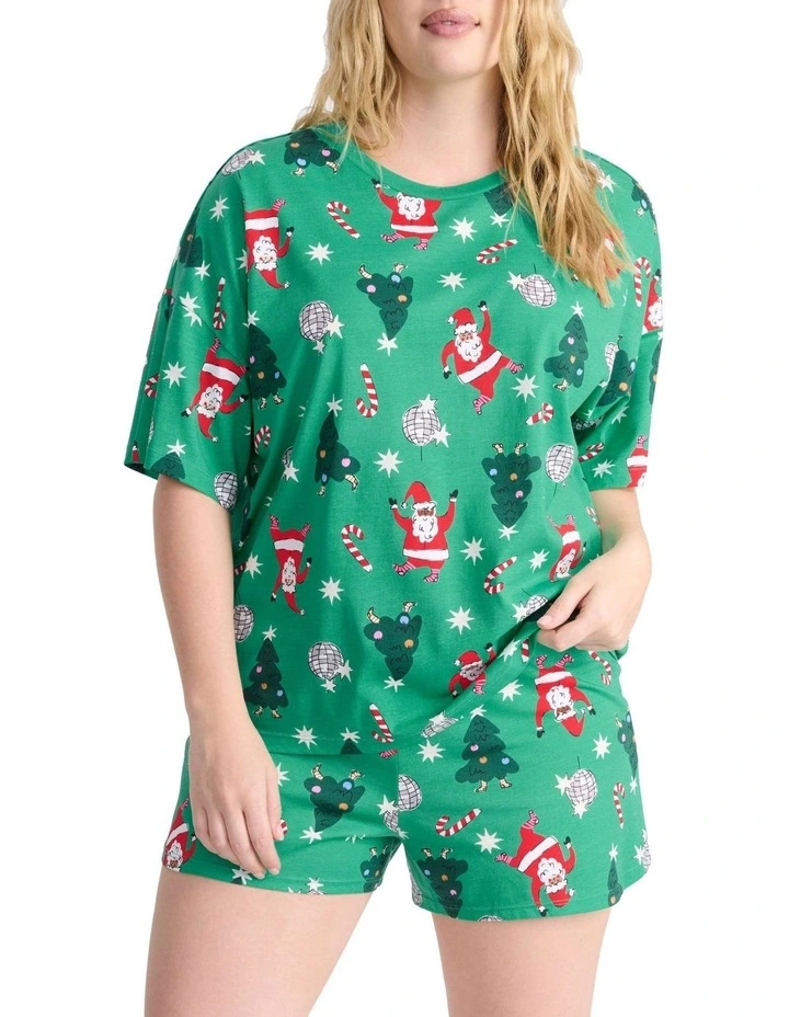 Sleep Aussie Cotton Tee And Short Set in Green image 1