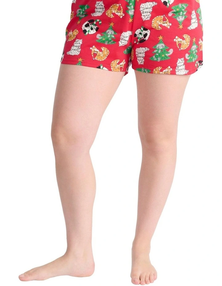 Sleep Aussie Cotton Tee And Short Set in Red image 4
