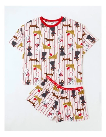 Sleep Aussie Cotton Tee And Short Set in Pink