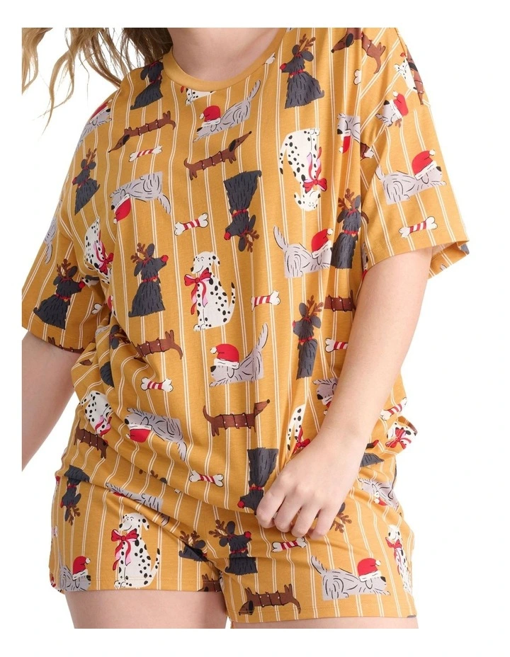 Sleep Aussie Cotton Tee And Short Set in Beige image 1