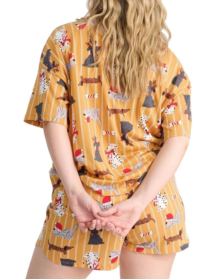 Sleep Aussie Cotton Tee And Short Set in Beige image 2