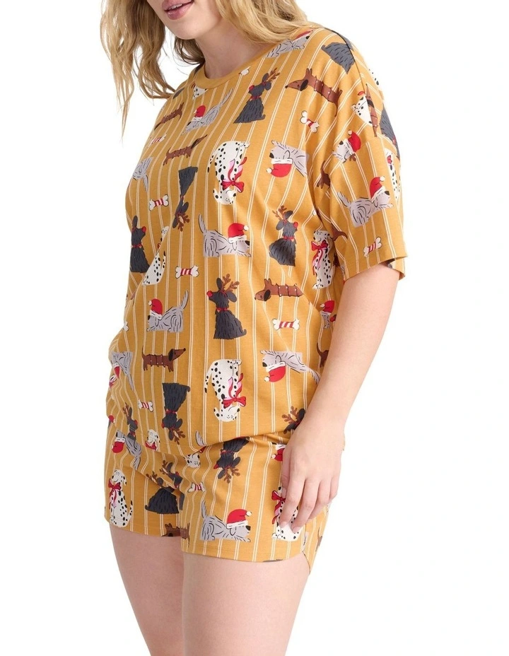 Sleep Aussie Cotton Tee And Short Set in Beige image 3