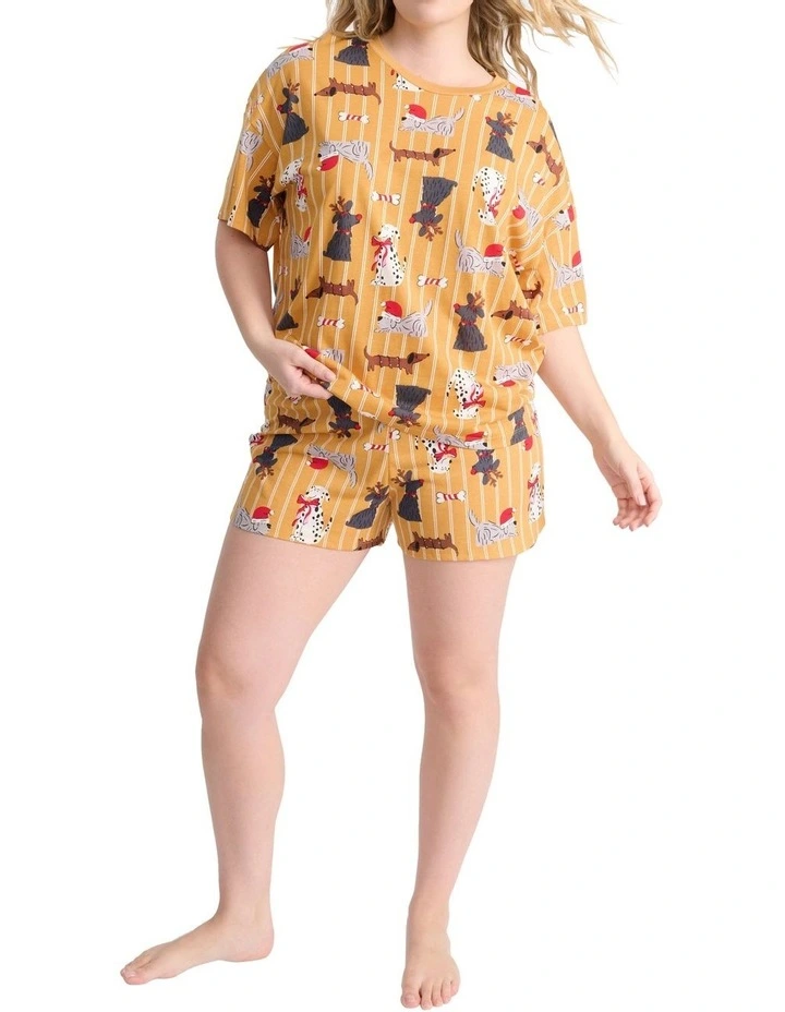 Sleep Aussie Cotton Tee And Short Set in Beige image 4